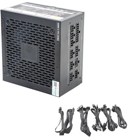 Mekalero Zuverlässiges 500-W-Vollmodul-Desktop-Netzteil mit schwarzen Flachkabeln und universeller Spannungskompatibilität GPU-Netzteil