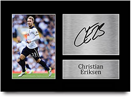 HWC Trading Christian Eriksen A4 Ungerahmt Signiert Gedruckt Autogramme Bild Druck-Fotoanzeige Geschenk Für Tottenham Hotspur Fußball Fans