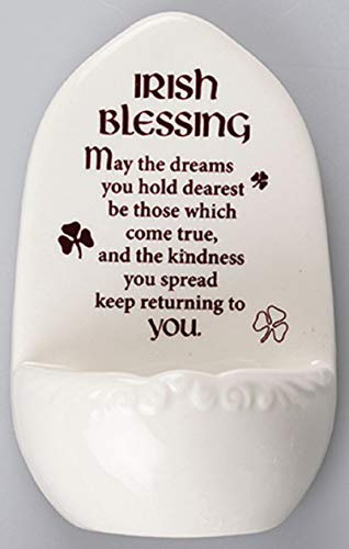 Irish Blessing Porcelain Holy Water Font Religious Gift