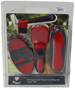 Rhinegold Soft Touch - Blister de aseo (2 unidades), color rojo y azul marino