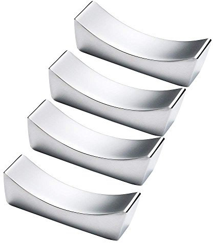 Lot de 4 porte-baguettes/couteaux en acier inoxydable poli Silver