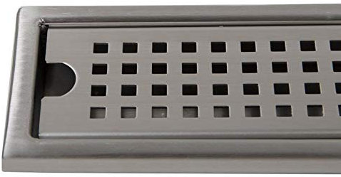 MS84 - Duschrinne in 3 verschiedenen Mustern - Länge 50cm bis 120cm frei wählbar Wasserablauf (Muster eckig, 70cm)