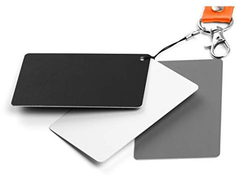 Fotover Grey Card White Balance Card,3 in 1 Digital Color Correction Set 18% Exposure Photography Card for Video, DSLR and Film,2 Pack