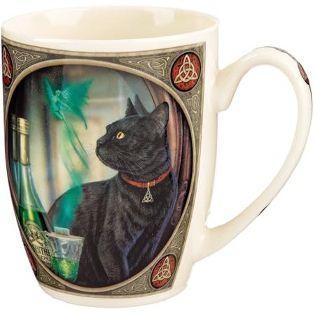 Puckator Lisa Parker Absinthe Cat Porcelain Mug - Funny Home Accessories - Cute Gifts for Girlfriend - Large Mugs for Men Women Hot Drinks - Cute Cups Presents - Secret Santa Gift - Cup Set
