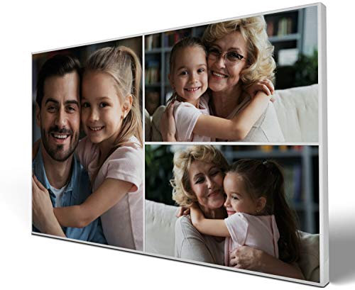 wandmotiv24 Leinwandbild 260 g/m ² - Foto-Collage mit 3 Fotos - Fotogeschenk - Geschenk für Freunde und Familie - Kunstdruck querformat 80x50cm (BxH) - M0002