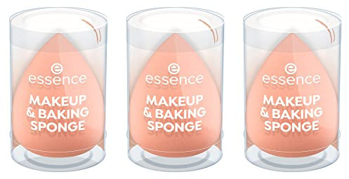 essence MAKEUP AND BAKING SPONGE, Make-up Schwämmchen, Weiss, Nanopartikel frei, 3er Pack (3x1pcs)