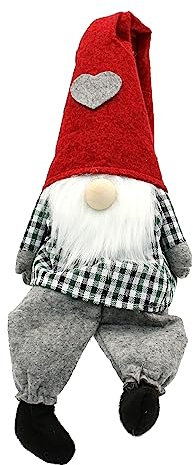 Dekorativer Kantensitzer/Fensterstopper/Türstopper - Türhalter als Plusch/Filz-Wichtel Felix, Größe ca. 15 x 13 x 72 cm.