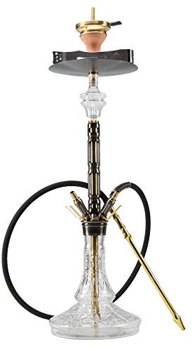 THE HOOKAH BLACK MAMBA - HANDCUT SET Shisha Hookah 67cm V2A Edelstahl Komplettset Wasserpfeife Adapter Molassefänger Kaminaufsatz 18/8 Kopfschliff Gold, Roségold, ROSEGOLD