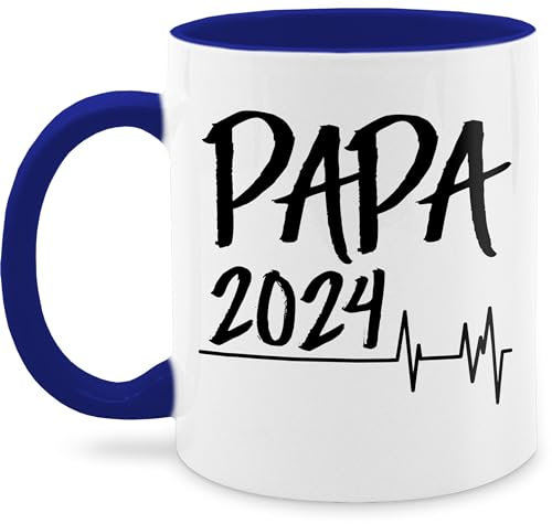 Tasse Tassen 325ml - Geschenk zum Vatertag - Papa 2025 Herzschlag - 325 ml - Dunkelblau - vatertagsgeschenk vatertagstasse männertag pap kaffeetasse geschenke werdende papas vatertagtasse daddy ekg