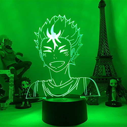 Anime Lampe Haikyuu Yu Nishinoya LED Nachtlicht Schlafzimmer Deco Manga RGB Bunte 3D Illusionslampe Kinder Urlaub Geburtstagsgeschenk-16 Farbe mit Fernbedienung