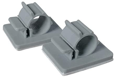 Zoyay Self Adhesive Pipe Clips Self-adhesive Pipe Clamp Holder Water Filter Plumbing Nail-free Fixed Pipe Clamp for 1/4 Water Supply Pipe 6.3mm Diameter Tube, Hose-grey pipe clips 25x20mm (20pcs)