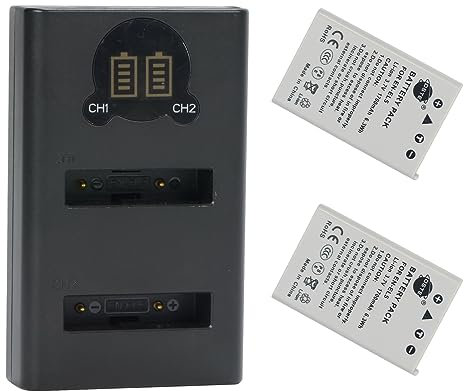 DSTE 3.7V 1700mAh EN-EL5 Replacement Battery (2-Pack) and Smart LED Dual USB Charger Compatible for Nikon Coolpix P3, P510, P520, P530, P5100, P6000, S10 Camera
