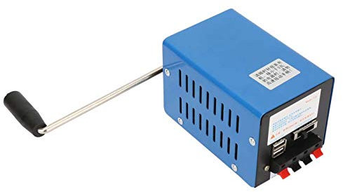 BuyWeek Handkurbel-Generator, 2000 U/min 20W Miniatur-Generator Tragbarer Notfall-USB-Ladegenerator für Camping im Freien
