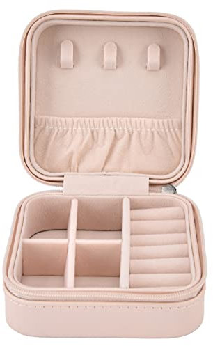 Schmuckschatulle für Frauen Mädchen, Leder Mini Schmuck Aufbewahrungsbox Tragbare Reisebox Organizer für Ohrring Halskette
