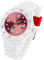 Taffstyle Damen Herren Sportuhr Armbanduhr Silikon Sport Ziffernblatt mit Datum Analog Quarz Farbige Bunte Uhr Weiß Rot