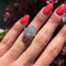 Sdouefos Verlobungsring für Damen, mit Weißgold überzogen, Tropfenform, Zirkonia, Birnenschliff, Zirkonia, Größe S