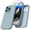 ORNARTO kompatibel mit iPhone 14 Pro Hülle 6,1 Zoll 2022, mit 2 x Screen Schutzfolien flüssigem Silikon Gel Ruber Case Rundumschutz Stoßfeste Handyhülle Mintgrün