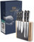 Taylors Eye Witness Professional Magnetic Block Knife Set - 5 Piece, Black, Full Tang, High Carbon Steel, Classic Style