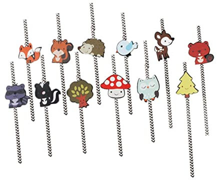 Abaodam 12st Strohhalm Für Die Babyparty Säfte Stroh Tierischer Trinkhalm Dekorative Strohparty Kaffeestroh Strohhalme Aus Cocktailpapier Dschungeltierstroh Getränkestrohpapier Gerade Saft