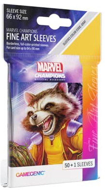 Gamegenic, Marvel Champions Sleeves Rocket Raccoon, Multilanguage (Includes Spanish)