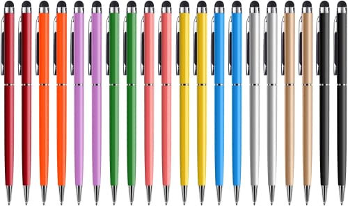 Stylus Pen for Touch Screens, Tablet Stylus Pen Compatible with iPad iPhone Android Kindle Fire Samsung, Phone Stylus Pens with Black Ballpoint Pens 2 in 1, 10/20 Pack (20)