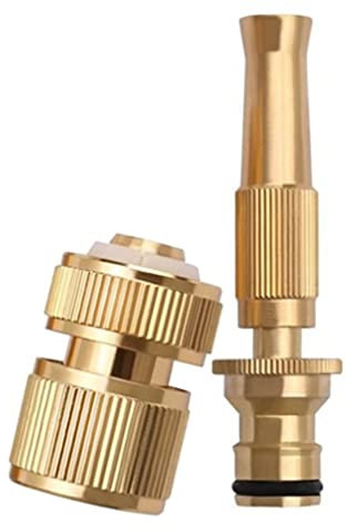 2 Piezas Boquilla de Manguera de Jardín de Latón,Pistola de riego de Latón Ajustable Conector Rápido,Conector de Manguera 13mm (1/2 ) para riego de Jardín y lavado de mascotas