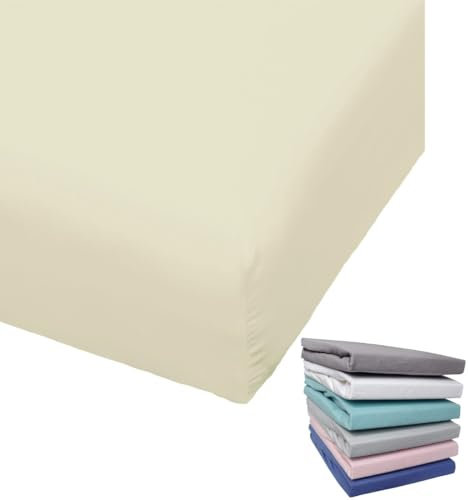 Bierbaum Biber Spannbettlaken Baumwolle 100x200 cm Weiß Grau Blau Rosa Türkis Silber Flieder Grün Taupe Rundgummi, Farbe:Creme