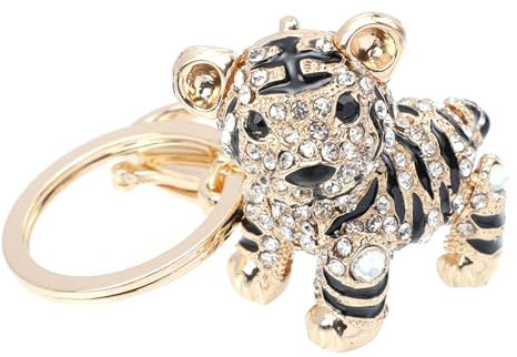 PACKOVE Tiger Schlüsselanhänger Mit Strass Kreativer Tiger Pendel Für Schlüsselbund Und Taschen Goldfarben Für Handtaschen Und Autoschlüssel Für Und Erinnerungen