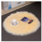Hrlace Lammfell Schaffell Teppich Rund Kunstfell Teppich Waschbar Weich Fellteppich Flauschiger Longhair Stuhlauflage Nachahmung Wolle Bettvorleger Sofa Matte für Heimdekoration Beige 40 * 40cm