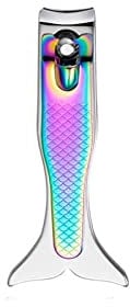 UNbit Nail Clipper, Nail Clippers Gradient Mermaid Three-Dimensional Fish Scale Texture Handle Color Stainless Steel with File Nail Repair Tool