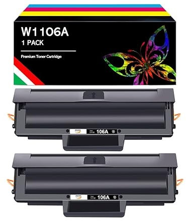 Tonerkartusche kompatibel mit HP 106A W1106A mit Chip für Drucker Druckerpatrone für Laser 107a 107r 107w für MFP 135a 135r 135w 135wg 137fnw 137fwg (2 Schwarz)