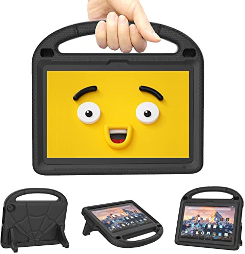 All-New 8 in Tablet case for Kids((12th/10th Generation, 2024/2020 Release),Light Weight/Shock-Absorption/Anti Slip/High Impact/Handle Friendly Kids Case for All-New 8 inch Tablet (Black)