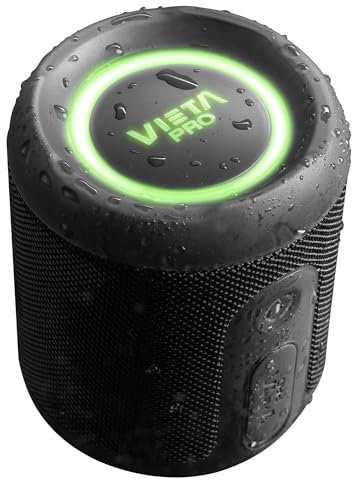Vieta Pro Altavoz Bluetooth 5.3 Potente 25W, Resistente al Agua, 13H Batería, Micrófono, Aux-In, USB Tipo C, TWS, Compatible con Alexa | Altavoz Portátil Easy 4. Negro