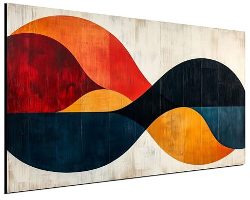 DARO Design® Leinwände Groß 84x56 cm XXL Wall Decoration Bilder Schlafzimmer Deko Pictures Canvas Painting Wanddekoration Wohnzimmer Kunstdruck Kunst Blau Rot Orange minimalistisch schlicht