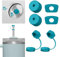 Nearockle 6 fundas de silicona para pajitas antigoteo, compatible con vasos Stanley Quencher H2.0 850 ml y 1,2 L (30 oz/40 oz), accesorios FlowState (azul)