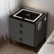 HIGAOQS End Tables Bedroom,Bedside Table Charging Station,Wireless Charging Table,with 3 Drawers Bedside Table adjustable LED Light,USB Ports,for Living Room,Study,Modern (grey,1 piece)