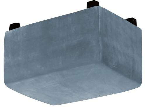 Rechteckig Ottoman-Bezüge Samt, Stretch Husse Überzug Bezug für Ottomane Fußbank, Bezug für Fußhocker Rechteckig, Weich und Bequem Hocker-Bezug mit Elastische an der Unterseite(Stone Blue,L(73-94cm))