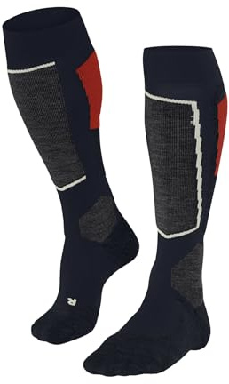 FALKE Herren Skisocken SK2 Intermediate M Kh Wolle Funktionsmaterial warm dick 1 Paar, Blau Limoges 6117, 39-41