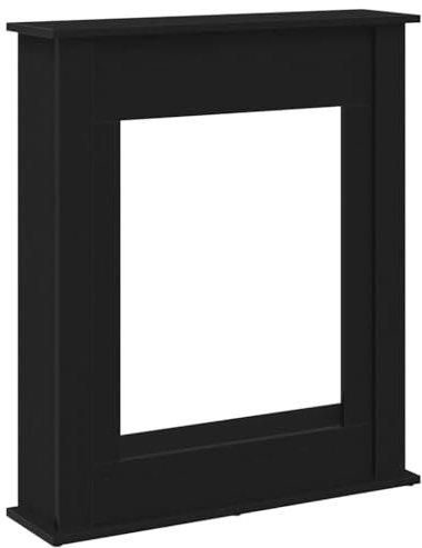 vidaXL Kaminumrandung Schwarz Eichen-Optik 75x20x87,5 cm Holzwerkstoff, Kamin Zubehör, Kaminrahmen, Kaminkonsole, Kaminzubehör, Kaminsims