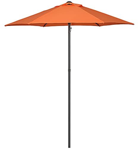 Ombrellone Outsunny Ø196 cm, ombrellone girevole con funzione pieghevole, ombrellone esagonale da balcone ombrellone da spiaggia ombrellone antivento stabile da mercato ombrellone a manovella