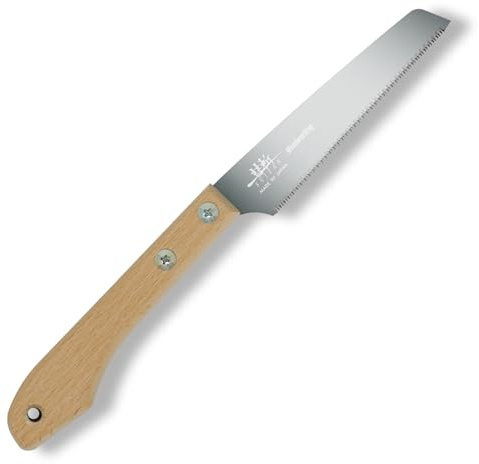 SUIZAN Small Hand Saw 120mm Blade for Versatile Wood - Japanese Pull saws | Professional Compact Pull Saw for Woodworking Carpentry Joinery DIY Tools 3 Interchangeable Blades Sharp Single Edge