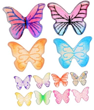 HONITANO 12grids Butterfly Nail Charms Acrylic Nail Jewels for DIY Manicure Decorations