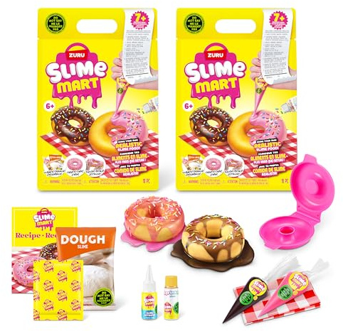 Slime Mart Sachet (Pack de 2 Donuts) de ZURU, Jouet composé de Slime, activités manuelles pour Enfant et Adulte,
