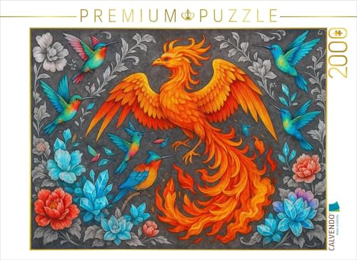 CALVENDO Puzzle Phönix und Kristallkolibris | 2000 Teile Lege-Größe 90 x 67 cm Foto-Puzzle für glückliche Stunden