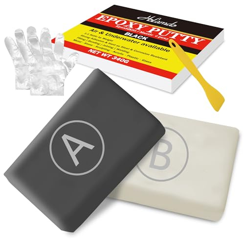 Epoxy Putty, 12oz/340g Black Epoxy Sculpt Clay Fix Leaks, Cracks, Filling, Multi-Purpose Putty Stick Filler for Bonding Metal, Wood, Tile, Ceramics, Pool Plumbers Putty Mega Adhesion & Waterproof