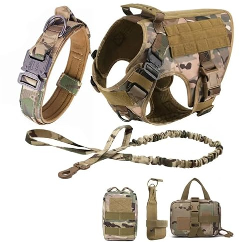 DYCZMALQ Taktisches K9 Hundegeschirr, Militärdienst, Hundeweste, Training, Jagd, Molle-Hundegeschirr, taktische Ausrüstung für mittelgroße und große Hunde (WL, M)