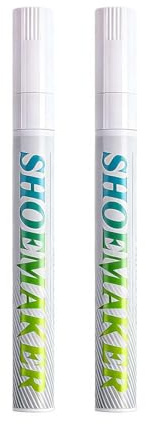 GLAMVIV 2PCS White Shoe Cleaner Pen, Versatile Leather Polish for White Sneakers & Trainers, Shoe Whitening & Stain Removal Kit