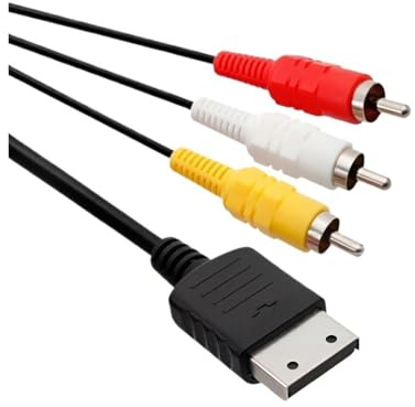 AANAN Cable AV RCA Compuesto for Sega Dreamcast 1,8 m - 3 RCA (Amarillo/Blanco/Rojo) Cable de Audio y vídeo estéreo for Consola de Juegos Retro