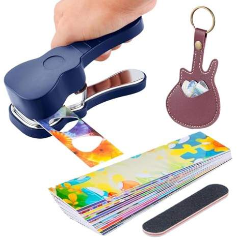 Poinçon De Médiator De Guitare, Emporte Pièce Médiators Avec Bandes De Médiator, Ponceuse Et Clip Porte-clés En Cuir, Pour Musiciens, Joueurs, Garçons, Anniversaires D'adolescents