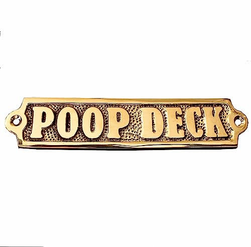 Schiffe Chandlery Poop Deck Schild 15,2 cm – Maritimes Dekor von Ölgemälden Schild Small Seaworn Blue